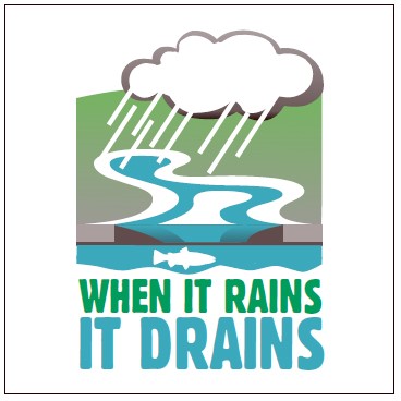 when it rains it drains - only rain down the drain