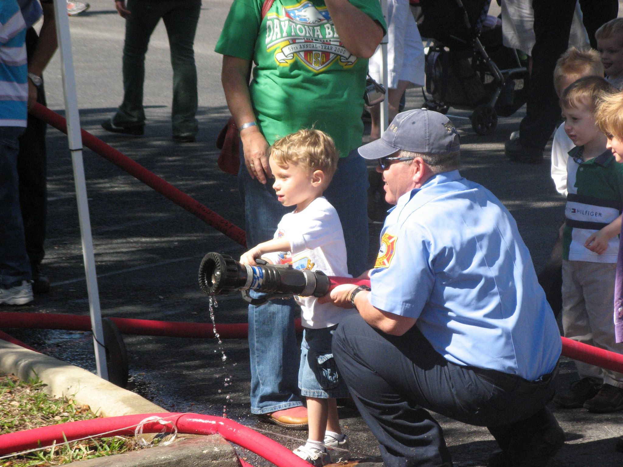 Firefighter and child